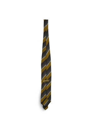 Ermenegildo Zegna Vintage diagonal-stripe silk tie - Yellow