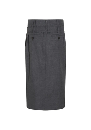Brunello Cucinelli belted midi skirt - Grey