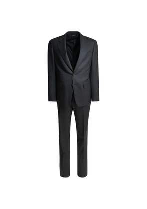 TOM FORD check-pattern peak-lapels suit - Blue