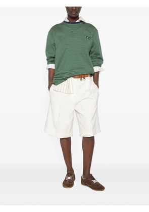 Miu Miu striped embroidered T-shirt - Green