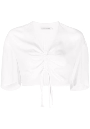 Christopher Esber drawstring crop top - White