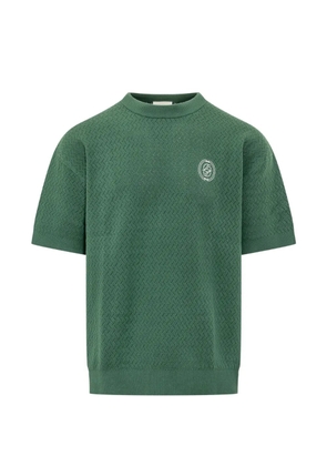 Drôle De Monsieur Funny Openwork logo-embroidered T-shirt - Green