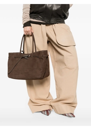 Marge Sherwood buckle-detail suede tote bag - Brown