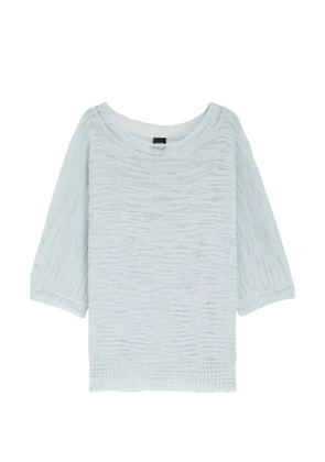 BOSS fine-knit three-quarter-sleeve sweater - Blue