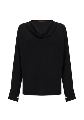 Max Mara cowl-neck button-cuff blouse - Black