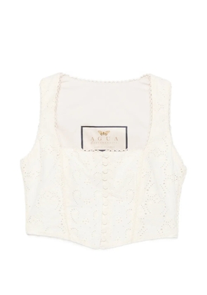 Agua By Agua Bendita Cornalina eyelet-embroidered crop top - Neutrals