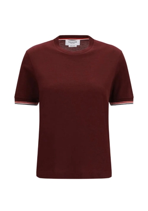 Thom Browne RWB-tipping ribbed-cuff T-shirt - Red