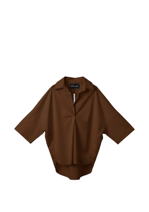 Black Label oversized pleated shirt - Brown