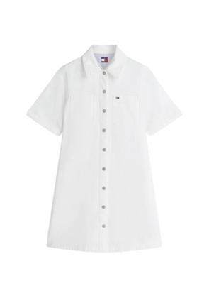 Tommy Hilfiger button-up short-sleeve mini dress - White