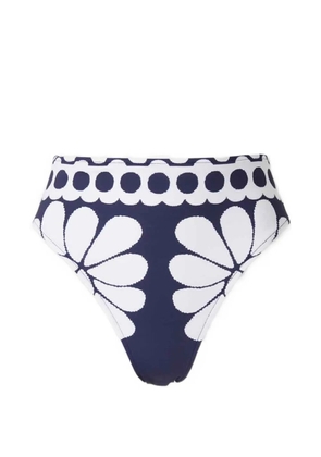 FARM Rio floral-print high-waisted bikini bottoms - Blue