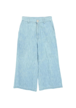 Gucci Pre-Owned 2010s logo-embroidered wide-leg jeans - Blue