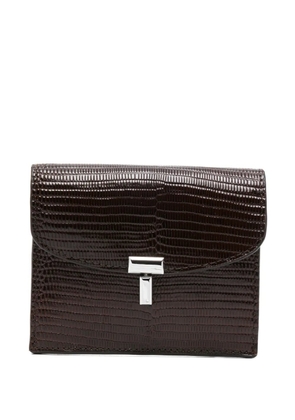 TOTEME T-Lock lizard-embossed cardholder - Brown