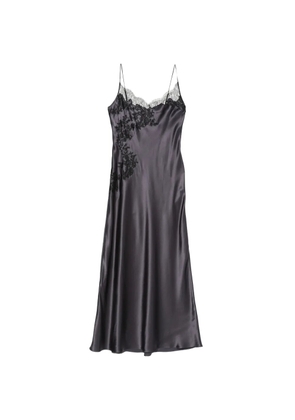 Carine Gilson lace-trim silk nightdress - Grey