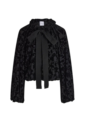 Patou bow-detail devoré top - Black