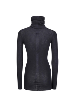 Rick Owens LS Tube ribbed-knit roll-neck sweater - Black
