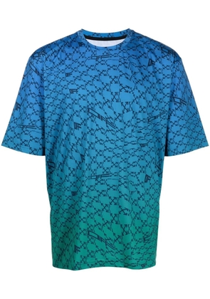 Off-White monogram-print faded T-shirt - Blue