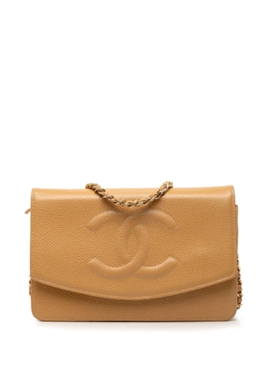 CHANEL Pre-Owned 2003-2004 CC Caviar Wallet On Chain crossbody bag - Neutrals