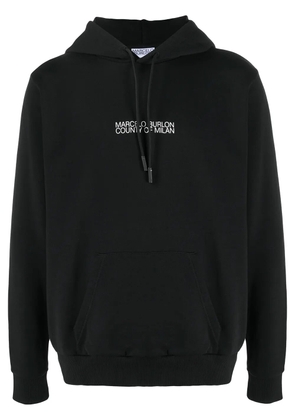 COUNTY OF MILAN Cross Man cotton hoodie - Black