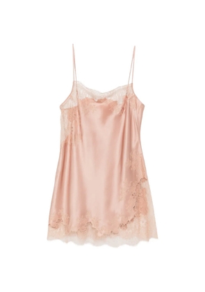 Carine Gilson lace-trim silk nightdress - Pink