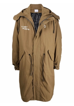 COUNTY OF MILAN Cross logo hooded parka - Green