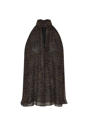 ROTATE BIRGER CHRISTENSEN leopard-print halterneck top - Brown