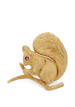 Hermès Pre-Owned 1960s ruby squirrel brooch - Gold