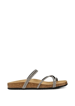 Geox Brionia R crystal-embellished strappy slides - Silver