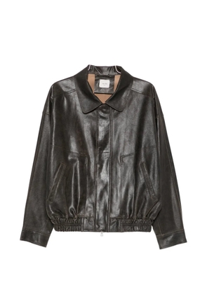Alysi Heavy leather jacket - Brown