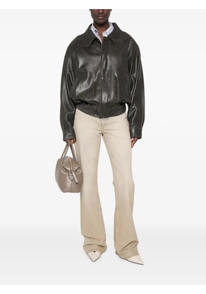 Alysi Heavy leather jacket - Brown