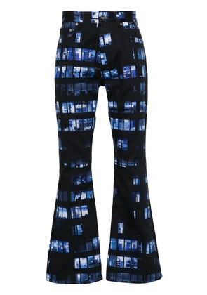 Off-White Windows-print flared jeans - Black