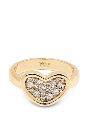 YOJ Loff Heart crystal-embellished rings - Gold
