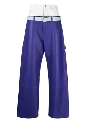 Off-White Double Over leather trousers - Purple