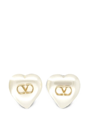 Valentino Garavani VLogo Signature heart earrings - Neutrals