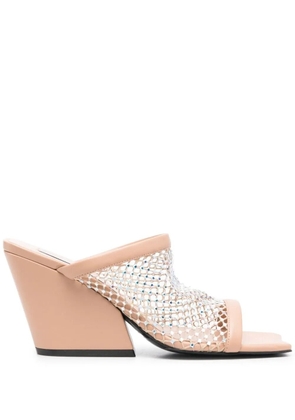 Stella McCartney crystal mesh sandals - Neutrals