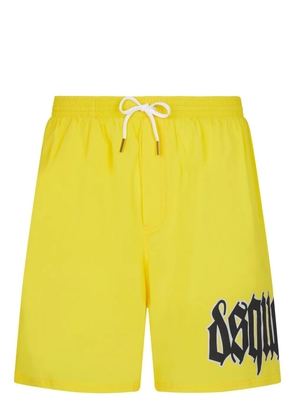 DSQUARED2 logo-print swim shorts - Yellow