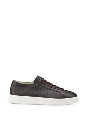 Santoni Clean Icon Mideuce grained-leather sneakers - Brown