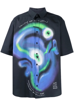 COUNTY OF MILAN Mad Face graphic print shirt - Blue