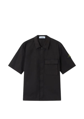 Stone Island logo-patch short-sleeve shirt - Black