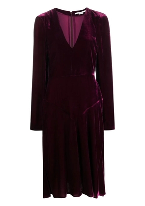 Stella McCartney V-neck velvet midi dress - Purple