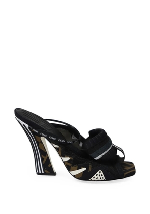 Fendi Pre-Owned logo-strap slingback sandals - Black