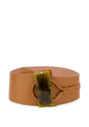 Alberta Ferretti buckle-fastening leather belt - Neutrals