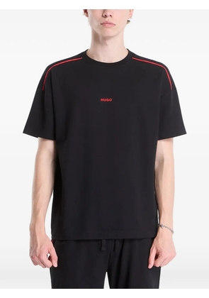 HUGO Noah logo-print tape-detail T-shirt - Black
