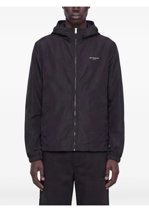 Givenchy logo-print hooded windbreaker - Black