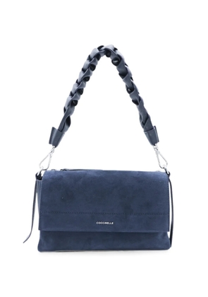 Coccinelle suede braided-handle shoulder bag - Blue