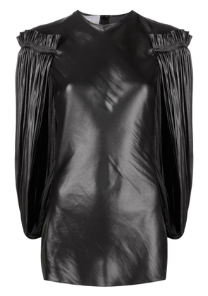 Stella McCartney pleated cut-out sleeves blouse - Black