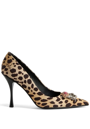 DSQUARED2 leopard-print pointed-toe pumps - Black