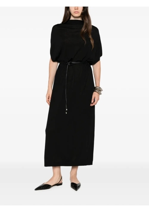 Liviana Conti ribbed-trim knitted maxi dress - Black