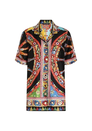 Dolce & Gabbana Carretto-print silk twill vanity shirt - Black