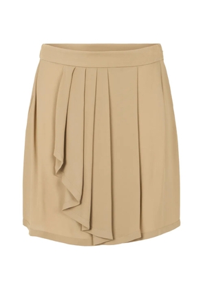 Alberta Ferretti draped pleated mini skirt - Neutrals