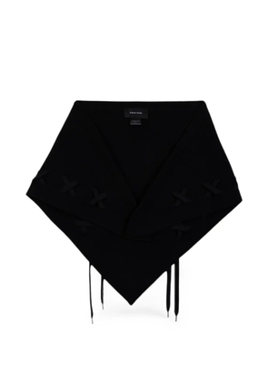Simone Rocha lace-up merino-wool scarf - Black